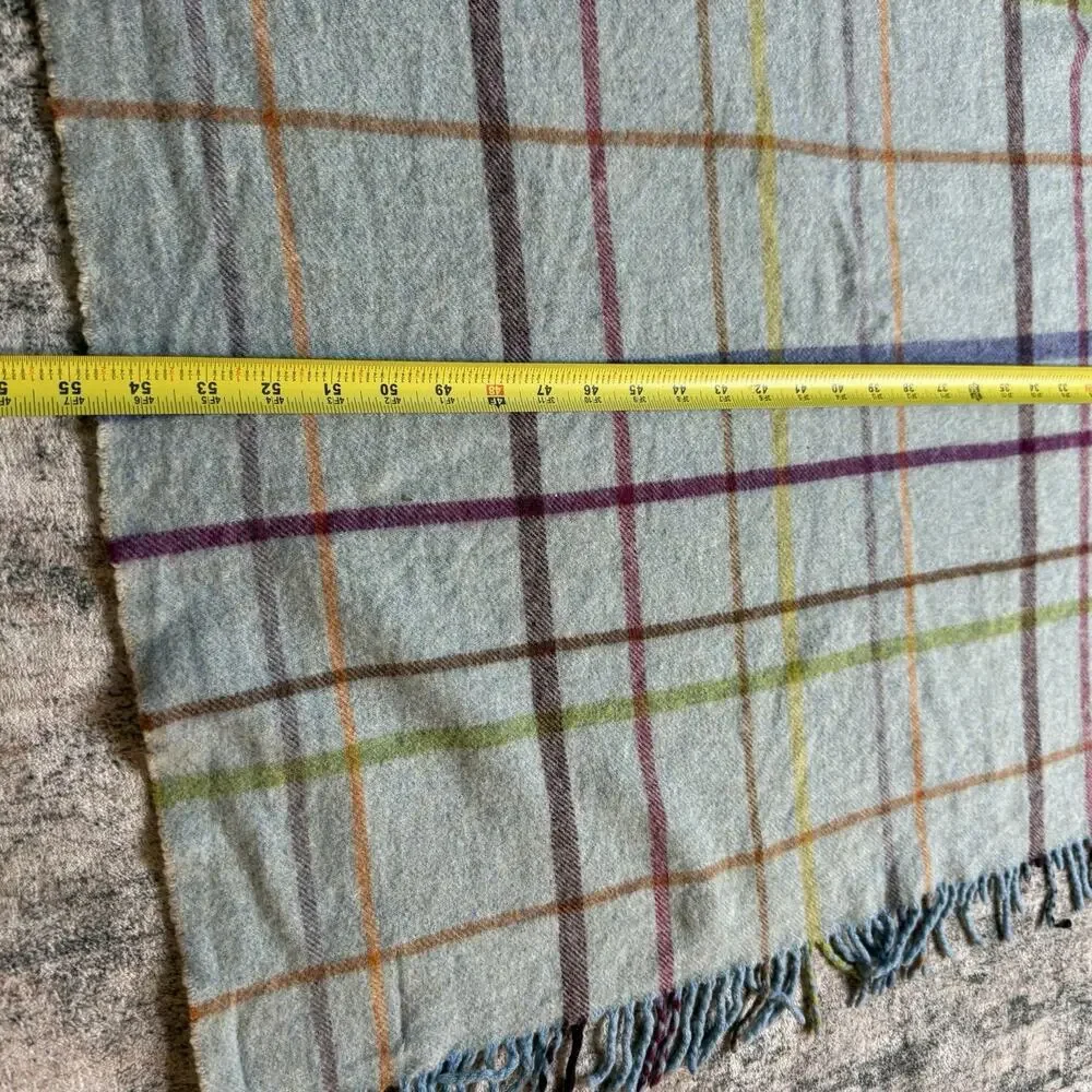 Bronte by Moon Merino Lambswool Throw Blanket Windowpane Gray Made In England